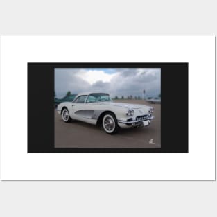 Misty White Vette Posters and Art